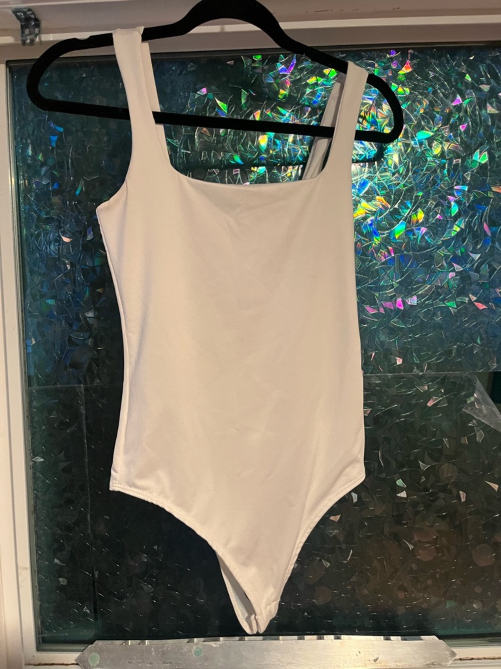 Women’s White Square Neck Bodysuit